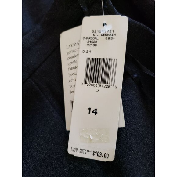 Jones New York charcoal, wool blend skirt with side split, size 14 - Picture 6 of 6